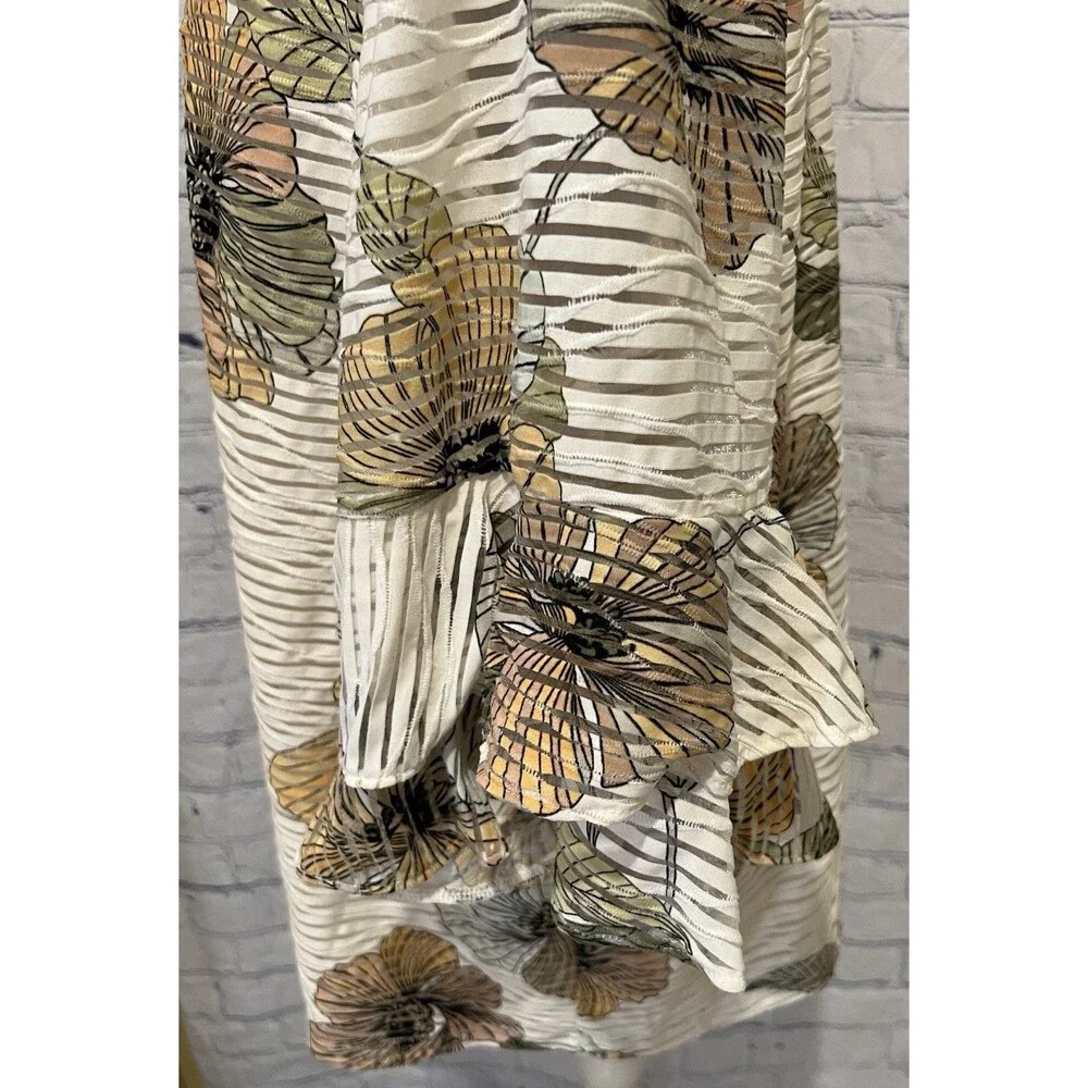 Kasper Women's Floral Ruffle Sleeve Top Blouse Cottage Core Plus Size 2X - Picture 4 of 8